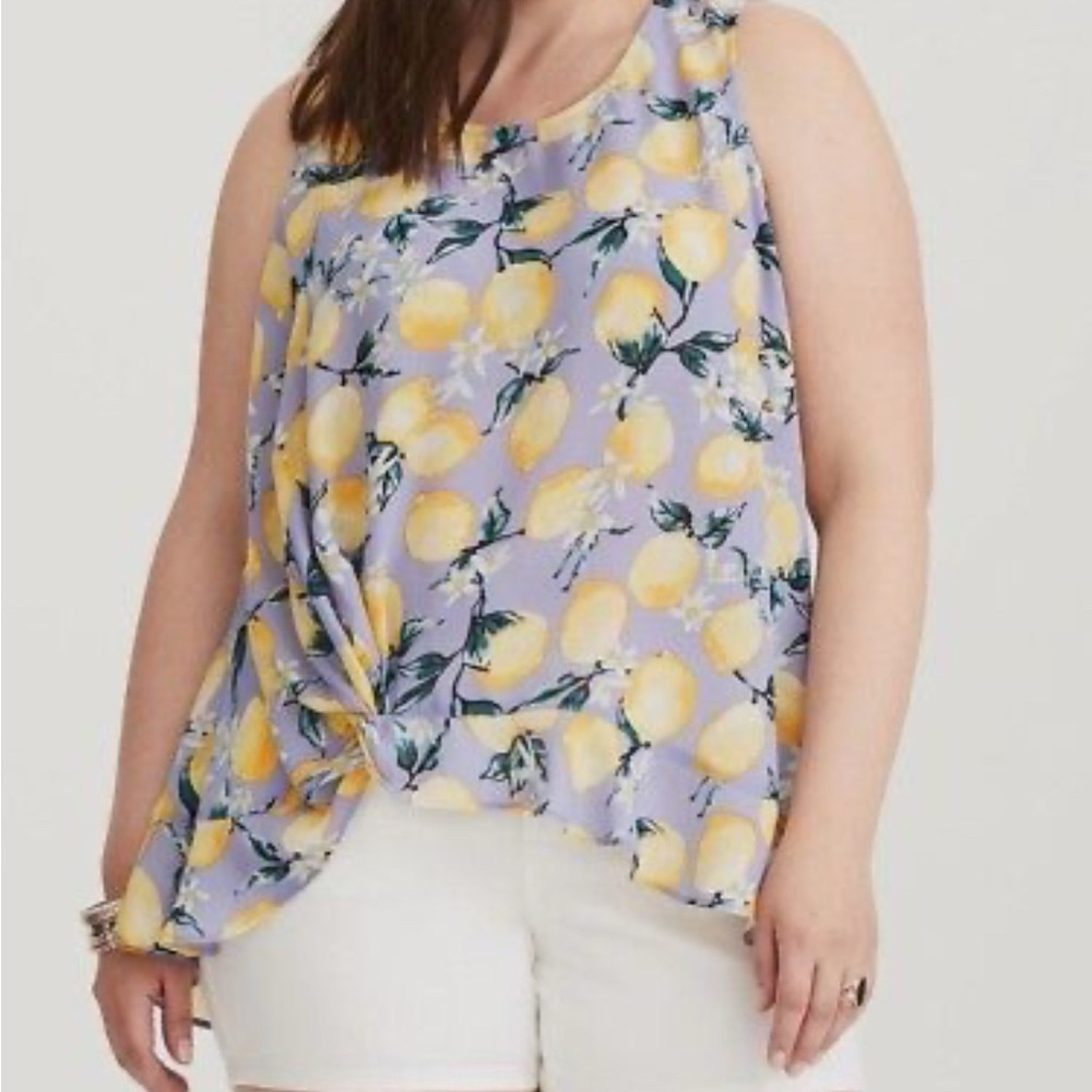 Torrid Lavender & Lemon Georgette Tank Plus Size 3
